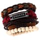 thumbnail image 5 of La vendimia simple tejida  el brazalete de cuero de la PU ajustable Yinane Pulseras de cuero de la PU, 5 of 5