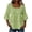 #369-Green, variant on Craaazy Shirts for Women 3/4 Sleeve Relaxed Fit Solid Color Square Neck Cotton Linen Tees for Casual Outings, Summer Vacation