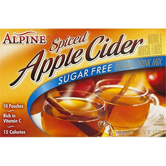Alpine Spiced Apple Cider Sugar Free Instant Drink Mix, 10 0.14-Ounce Pouches