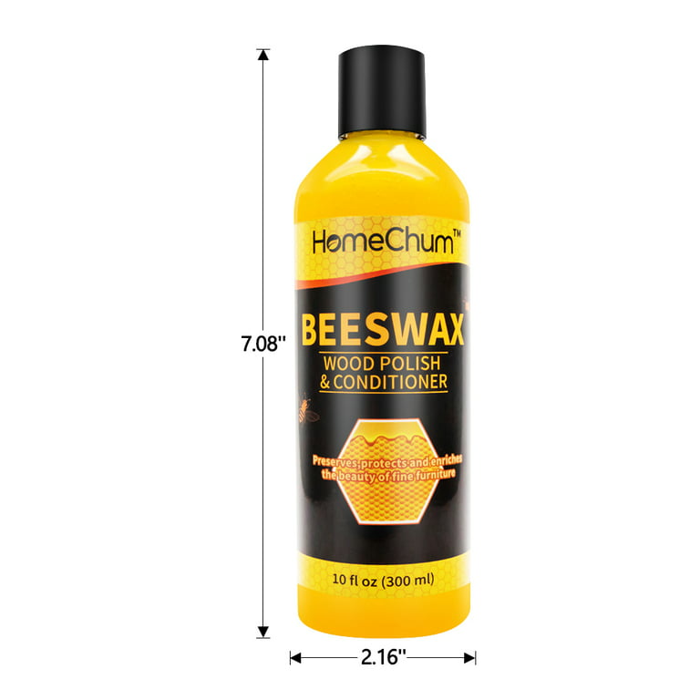 HomChum Yellow Beeswax, Wood Seasoning Beewax, Multipurpose Natural Wood Wax  Traditional Beeswax Polish for Furniture, Floor, Tables, Chairs, Cabinets,  Christmas Gifts, 10fl oz 