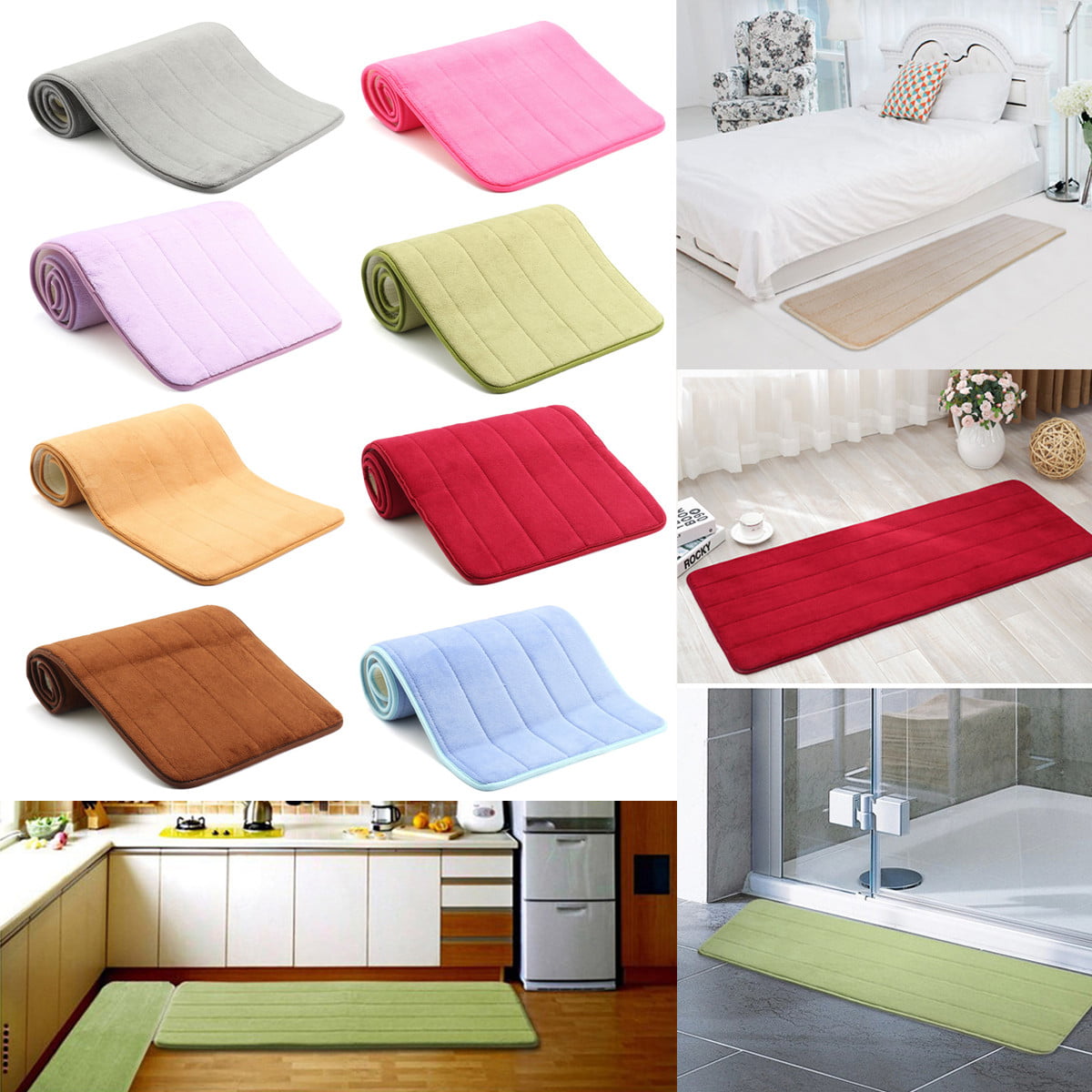 Memory Foam Washable Mat  Floor Pad Non-slip Bath Rug Mat Door Carpet NEU
