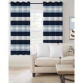 thumbnail image 4 of Sky Blue Navy Blue Stripe Blackout Curtains for Bedroom Living Room, Modern Abstract 63 In Long Thermal Insulated Room Darkening Drapes Grommet Window Treatments, 52 x 63 In, 4 of 9