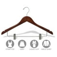 thumbnail image 4 of nternational Hanger Walnut Wood Combo Clothes Hangers, Brown, 50 Count, 4 of 5