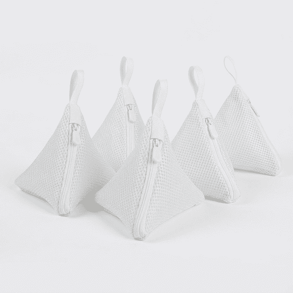 ROSEXIXI Mesh Laundry Bags, 5-Pack Triangle Washing Bags for Delicates - Durable Polyester Lingerie and Bra Protector Bags for Socks, Underwear, Travel Storage and Organization