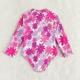 thumbnail image 6 of URMAGIC URMAGIC Toddler Little Girls Long Sleeve 1-Piece Rashguard UPF 50+ Swimsuit Bathing Suit/Pink Daisy, 6 of 6