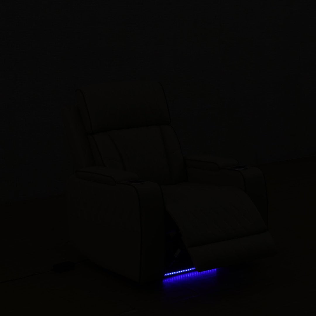 Beige Breathing Leather Living Room Recliner Chair