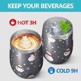 thumbnail image 4 of 12oz Stemless Wine Tumblers Dark Christmas Snowman Pattern Vacuum Insulated Stainless Steel Travel Tumbler Cups Mug with Lid and Straw for Champaign,Cocktail,Beer with Cleaning Brush, 4 of 5