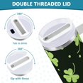 thumbnail image 5 of Green Watercolor Clover Tumbler Handle Lid and Straw Saint Patrick''s Day Water Bottle Stainless Steel Coffee Travel Tumbler Mug Cup Gifts for Men Women 30oz, 5 of 6