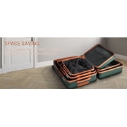 Zimtown Luggage 3 Piece Set, ABS Hardside Lightweight Suitcase with Spinner Wheels TSA Lock, Deep Green