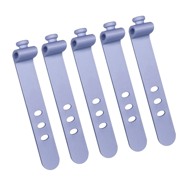 Organizador de cables de silicona reutilizable de 5 piezas, bridas flexibles para auriculares, TV, cables USB, ordenador, bolsas de comida, cortinas, paraguas y soluciones de almacenamiento.