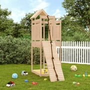 Aibecy Playhouse with Climbing Wall Solid Wood Pine