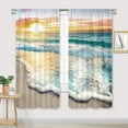 thumbnail image 2 of Beach Curtains 42Wx63L Inch Rod Pocket Tropical Curtains Coastal Nautical Hawaiian Scenery Bedroom Decor Ocean Landscape Seashore Scenic Sea Beachy Living Room Window Drapes Fabric 2 Panels, 2 of 5