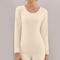 thumbnail image 3 of Thermal Undershirt for Women Long Sleeve Base Layer Tops Plus Size Winter Lined Seamless Stretch Shirts Solid Color Thickened Warm Innerwear Cold Seasons Women's Thermal Underwear, 3 of 8