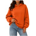 thumbnail image 2 of Diufon Fall Hoodies for Women Long Sleeve Fleece Thermal Oversized Sweatshirt with Front Pocket Winter Basic Loose Pullover, 2 of 8