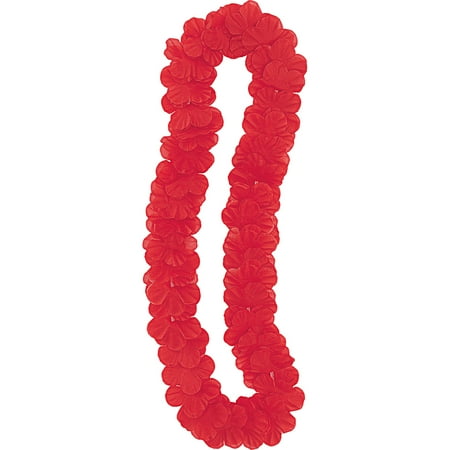 42" Fabric Red Flower Lei