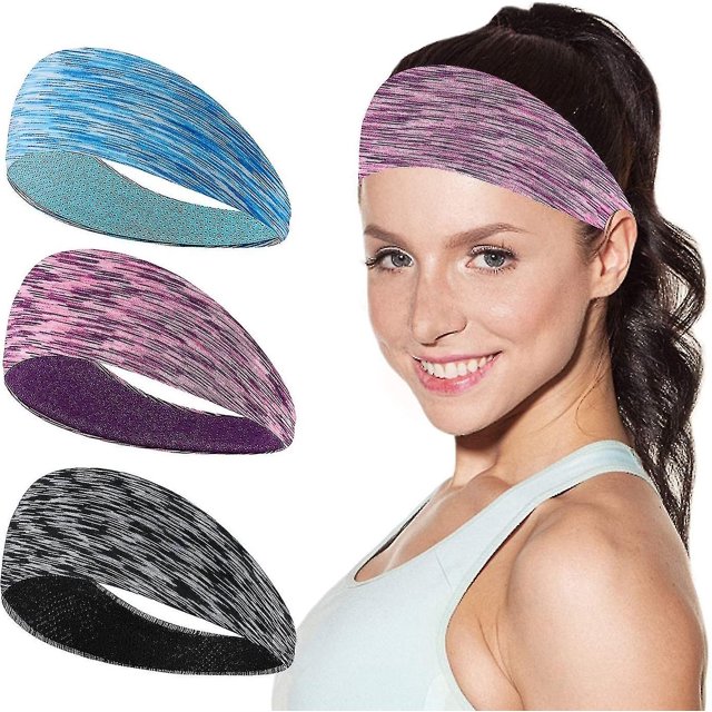 Diadema deportiva para hombres y mujeres, banda para el sudor elástica antideslizante que absorbe la humedad, ligera y suave, para deportes/yogabrilados/baile/ru