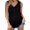 Black, variant on Idoravan Women's Plus Size Tops Clearance Womens Summer Loose V-Neck Slit Button Solid Sleeveless Tank Top T-Shirt