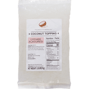 Soeos Lychee Flavored Coconut Jelly Strips, 2.2 lbs (1 Kg) – Sweet & Chewy Tropical Snack, Ready-to-Eat Dessert Topping for Drinks, Bubble Tea, and Ice Cream
