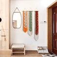 thumbnail image 2 of Qtmnekly Tapiz de macramé tejido con hojas nórdicas para colgar en la pared, estilo bohemio, para jardín, sala de estar, dormitorio, hogar, hotel, decoración, 2 of 6