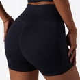 thumbnail image 4 of Pantalones cortos de yoga para mujer Medias deportivas de cintura alta Leggings de entrenamiento de secado rápido para mujer con bolsillos para correr Fitness Negro S, 4 of 6