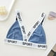 thumbnail image 2 of Brasieres de Mujer Bralette Triangular con Estampado de Letras Acanaladas para Mujer, sin Costuras, Cómodo, Elástico, Suave, sin Aros, para Uso Diario Grande, 2 of 3