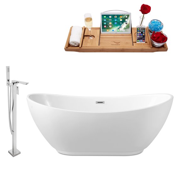 Tub, Faucet and Tray Set Streamline 66" Freestanding NH581-140
