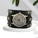 thumbnail image 2 of Correas de reloj con agujeros de piel sintética de estilo vintage, pulsera punk informal. Negro, 2 of 9