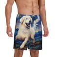 thumbnail image 2 of Sikiie Vintage Starry Sky Puppy Mens Pajama Shorts, Lightweight Lounge Pant with Pockets Soft Sleep Pj Shorts for Men3X-Large, 2 of 6