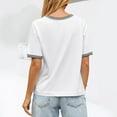 thumbnail image 4 of EDFBUYKRS Women's Plus Tops for Women 2026 Casual Womens Summer Tops Short Sleeve Striped Color Block Shirts Crewneck Loose Casual Tee Tops S, 4 of 7