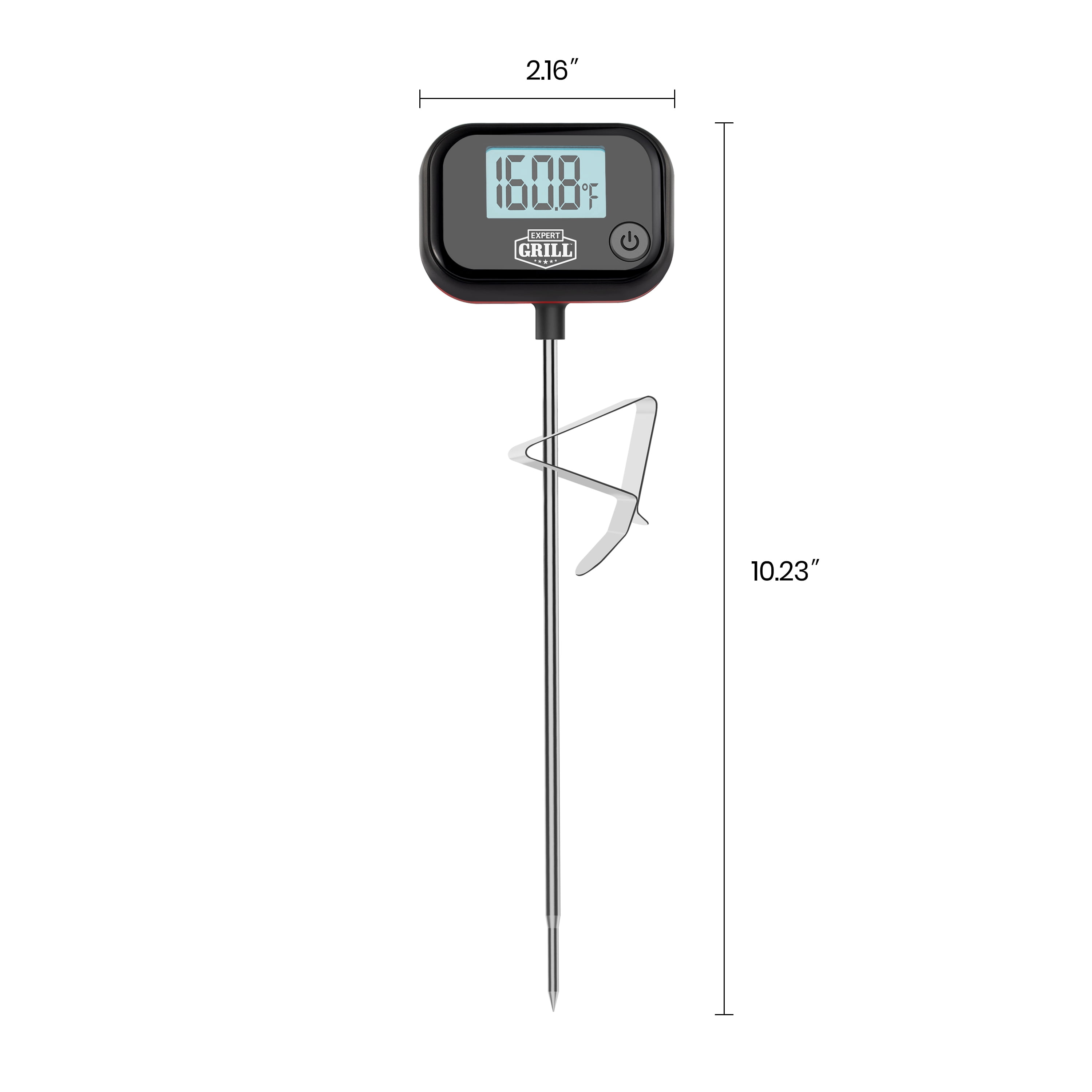 Expert Grill Waterproof Digital Fry Thermometer with Pot Clip