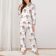 thumbnail image 2 of Balery Corgi With Santa Claus Hat Conjunto de Pijama con Estampado para Mujer, Conjunto de Dos Piezas con Manga Larga, Ropa de Dormir Suave con Bolsillos, Pijamas Cómodos-Medium, 2 of 7