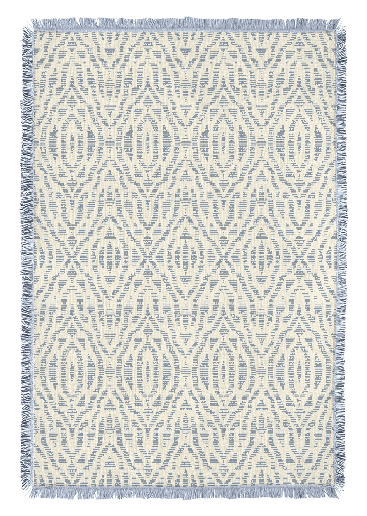 Mainstays Rustic Designs Placid Blue Savine Ikat Cotton Blend Jacquard Knit Tapestry Throw, 50" x 60(图3) Mainstays Rustic Designs Placid Blue Savine Ikat Cotton Blend Jacquard Knit Tapestry Throw, 50" x 60(图3)