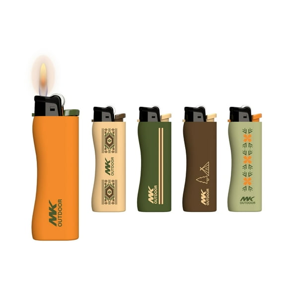 MK Lighter 9G Flint Strike Refillable Lighters, Ideal to use as Candle Lighters, Lighters in Bulk, BBQ Lighters, Butane Lighters, Classic Pocket Lighters. (OUTDOOR SERIES)