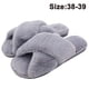 thumbnail image 1 of Pantuflas para mujer, punta abierta, peludas, esponjosas, para casa, acogedoras, de espuma viscoelástica, antideslizantes, de felpa, cruzadas, peludas, para interior y exterior Ormromra 2034321-2, 1 of 9
