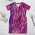 thumbnail image 5 of Pink Purple Animal Print Loose Pocket Dress Dresses Summer Summer Dresses for Women, 5 of 9