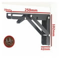thumbnail image 2 of 2PCS 8-20 Inch Black Triangle Folding Angle Bracket Heavy Support Adjustable Wall Shelves Mounted Table Shelves Home Hardware, 2 of 7