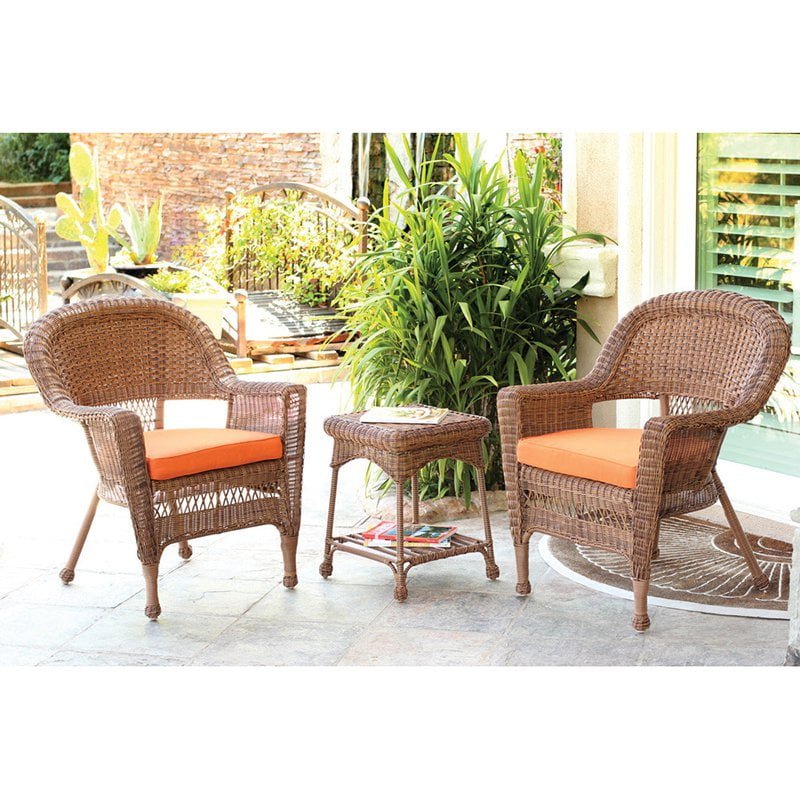 wicker chair set with table