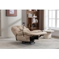 thumbnail image 2 of Smart 270° Swivel Power Recliner with Bluetooth Music Player, USB Ports, Intelligent Voice Control, and Hidden Storage - Camel Fabric, 2 of 7
