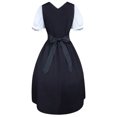thumbnail image 3 of Women's Drawstring DressHigh Waist Slim Bow Knot Contrast Color Costumes Splicing Large Swing Skirt, 3 of 5