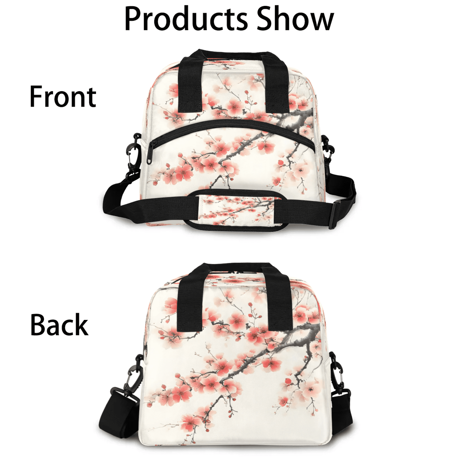 Herdesigns Floral Lunch Bag for Women Men Adult, Vintage Flower Large Insulated Reusable Lunch Box Leakproof Portable Cooler Tote Bags for Work Picnic Beach