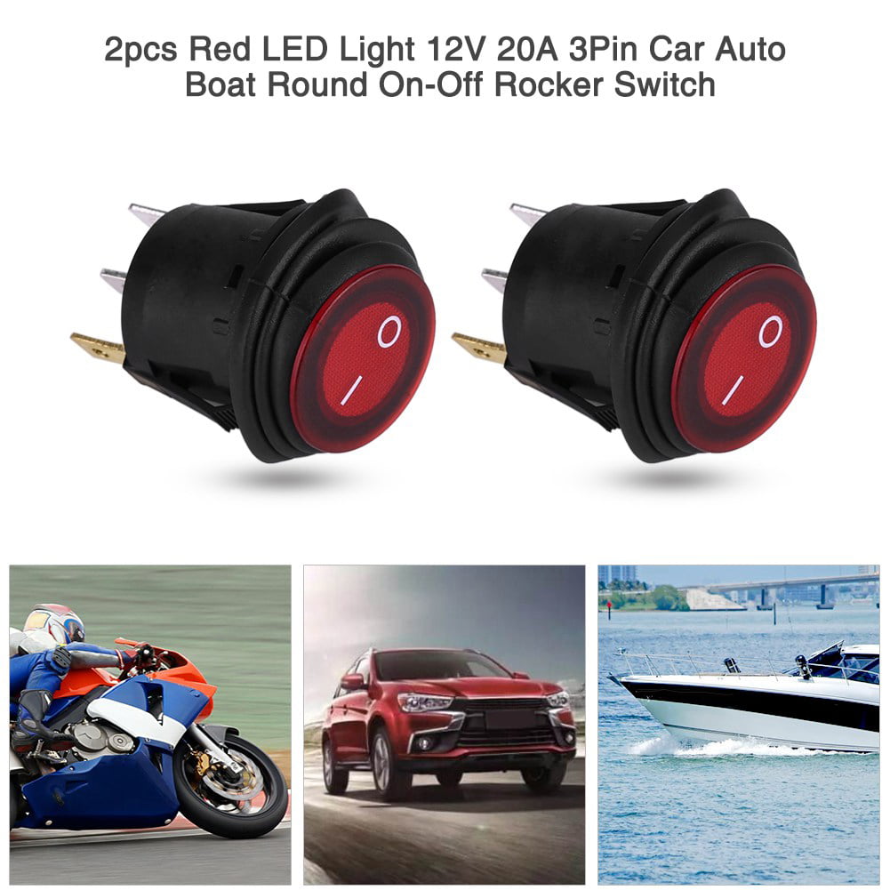 2Pcs LED Lighted Toggle Switch Marine Rocker 20A 12VDC Illuminated Automotive ON 