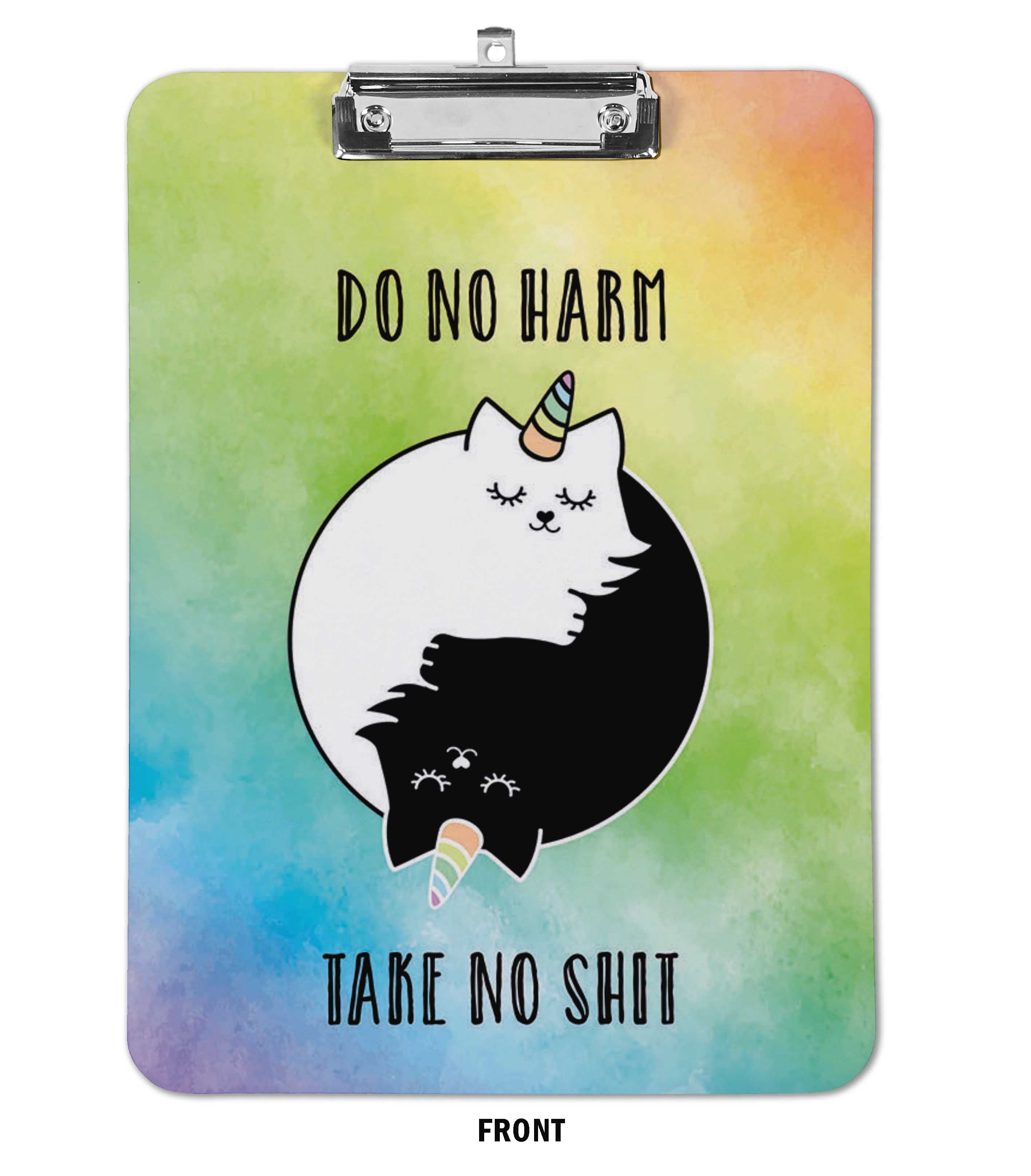 Inkdotpot Dry Erase Double Sided Clipboard Yin Yang Cat Printed Paperboard Clipboard With Free Marker & Duster