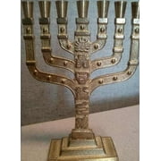 Menorah-12 Tribes (7 Branched) (6.5")-Brass