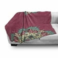 thumbnail image 3 of Mandala Soft Flannel Fleece Throw Blanket, Eastern Floral Motifs in Half Boho Traditional Frame on Pink Background, Cozy Plush for Indoor and Outdoor Use, 60" x 80", Multicolor, by Ambesonne, 3 of 6