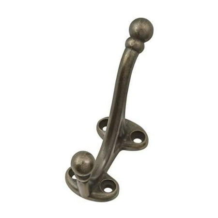 1/2 Windover Antique (Hickory Hardware 2.75 Inch Length, 2.5 Inch Projection Double Coat Hook - Windover Antique)