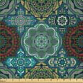 thumbnail image 2 of Ambesonne Moroccan Fabric by the Yard Microfiber, Retro Ottoman, 5 Yards, Sand Brown Blue and Ruby, 2 of 2