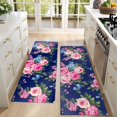 thumbnail image 4 of Kitchen Rugs Sets Of 2,Pioneer Flower Floral Print Pattern Anti Fatigue Kitchen Mat Rugs Non Slip Washable,Decorative Kitchen Floor Mats for Kitchen,Sink,Laundry,17"X47", 4 of 5