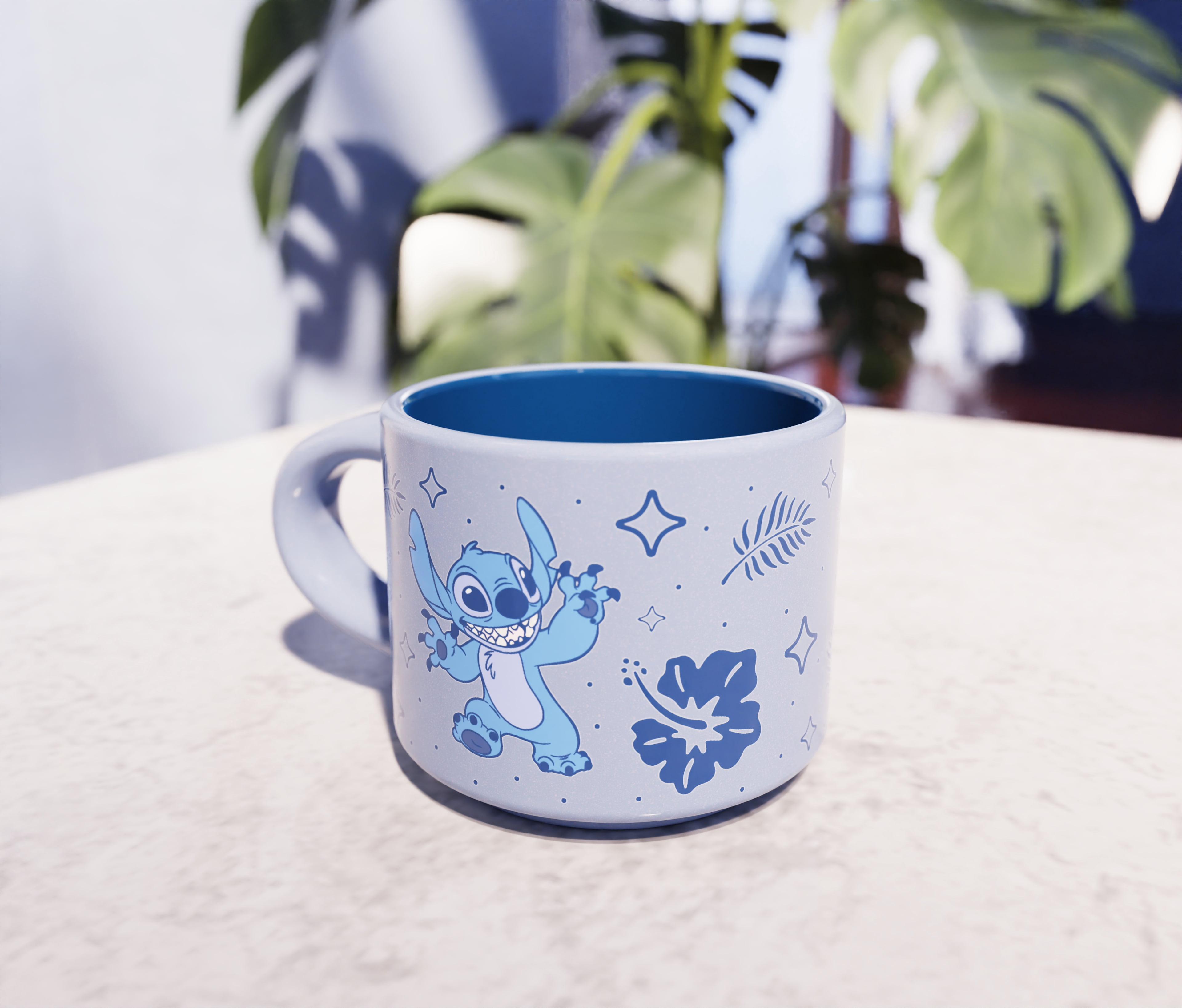 Zak Designs Ceramic Haven Mug, 3oz, Stitch Blue