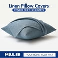 thumbnail image 6 of Pack of 2 Decorative Linen Burlap Coastal Pillow Covers Farmhouse Accent Pillowcases for Sofa Car Couch Bedroom Living Room Decor 16x16 Inch Dusty Blue, 6 of 6