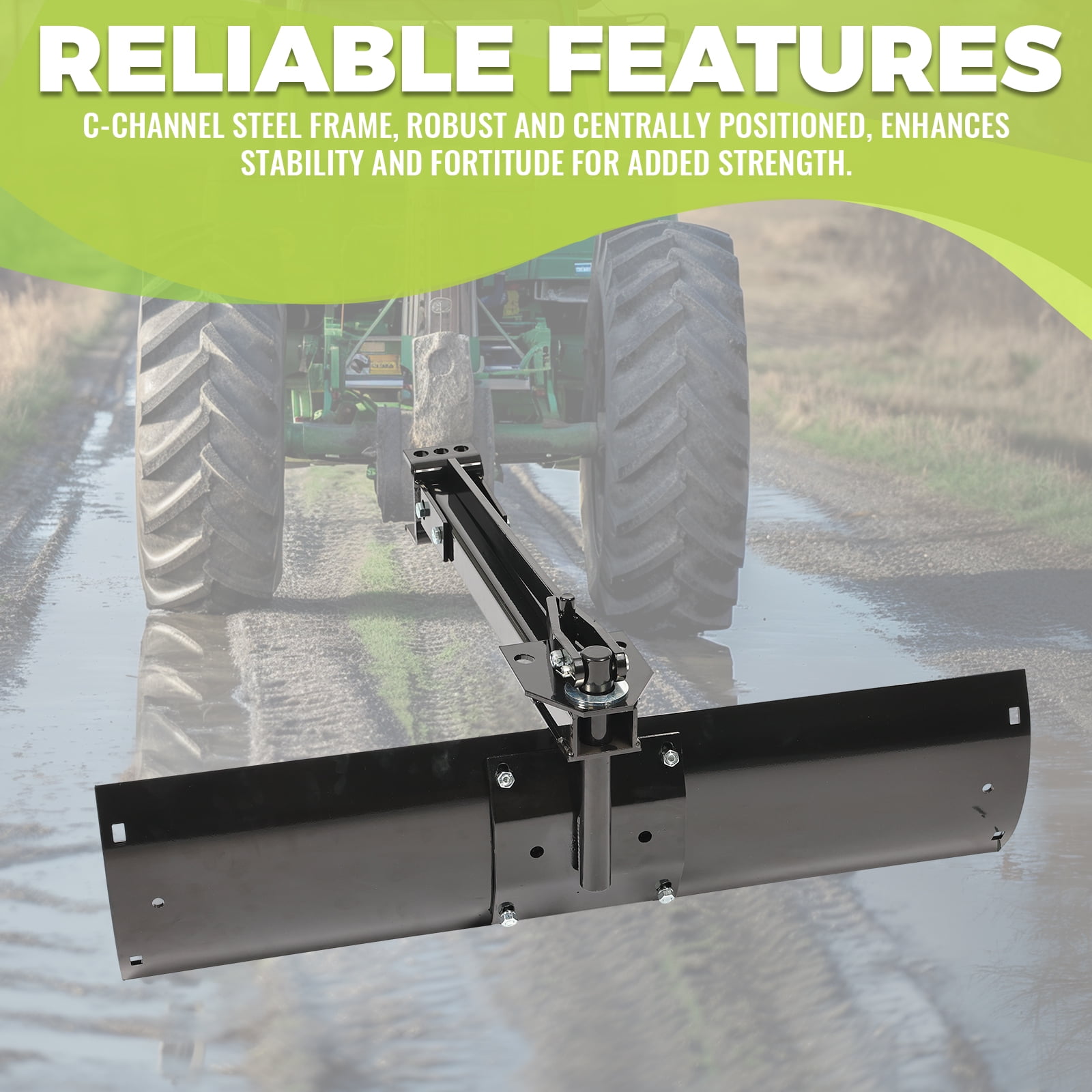 Kojem 42" Rear Blade Sleeve Hitch Blade Lawn Mower Attachments Heavy Duty Steel Powder Coated Black